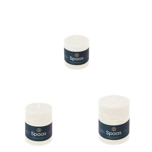 Spaas Rustic Pillar Candle 70/70mm (25h), 70/95mm (35h) and 80/110mm (65h), White