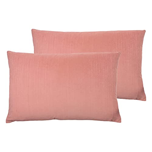 furn. Contra Polyester Filled Cushions (Twin Pack), Polyester, Linen, Blush