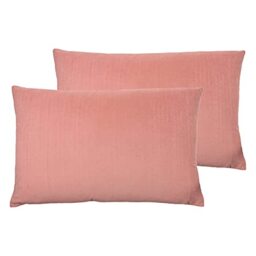 furn. Contra Polyester Filled Cushions (Twin Pack), Polyester, Linen, Blush