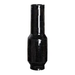 GILDE Black Disco Floor Vase, Ceramic, Black, Height 51 cm x Diameter 16 cm, Decorative Vase