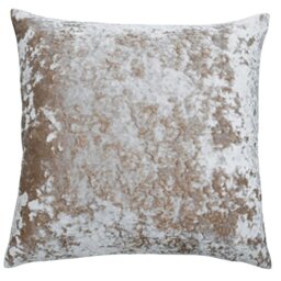 "Riva Paoletti Verona Cushion Cover Square - Oyster Beige - Velvet Feel - Crushed Velvet Look - Hidden Zip Design - 100% Polyester - 55 x 55cm (22"" x 22"" inches) - Designed in the UK"
