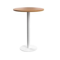 Office Hippo Circular Bar Table, Sturdy & Robust High Office Table, Stylish Work Table For Home Office, Ideal For Reception Area & Breakout Room, High Table Desk, 5 Year Guarantee - Oak/White
