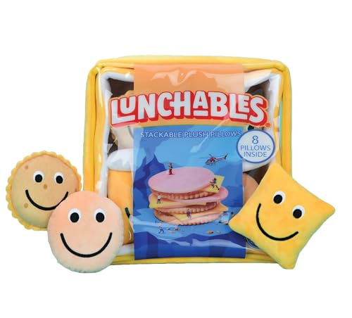 "iscream Kraft Lunchables Package 11"" x 11"" Pillow Set with Mini Turkey, Cheese & Crackers Pillows"