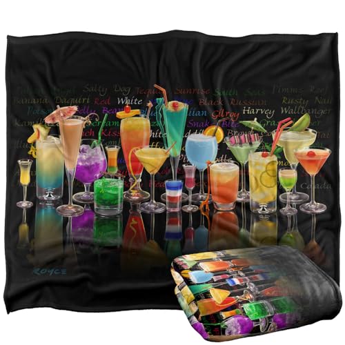 Jq Licensing - Royce Mcclure Cocktails Tropical Drinks Silky Touch Super Soft Throw Blanket 152 X 127 Cm