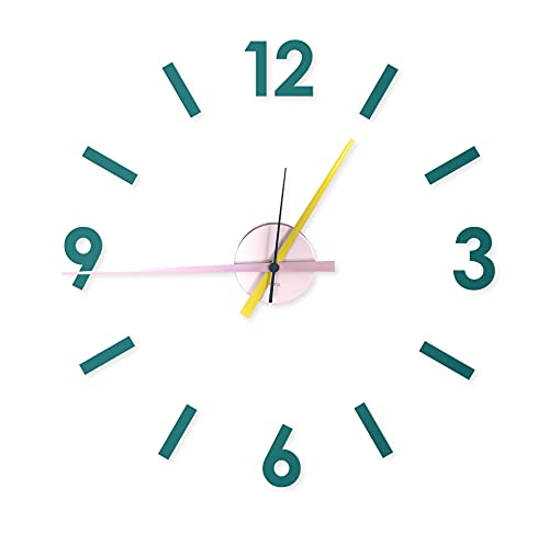 Fisuira - DIY Clock in Pink Wall Clock Kit Office Kitchen Bedroom Living Room Decorations for Home
