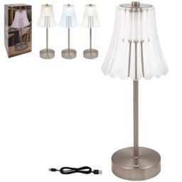 L & P Home & Gifts Lesser & Pavey Led Touch Silver Rechargeable Table Lamp
