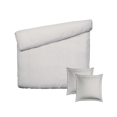 Pure Cotton Pure Cotton 3-Piece Bedding Set - Duvet Cover 200 x 220 cm and 2 Pillowcases 80 x 80 cm - 100% Cotton Percal, 80 Thread Count, 112 GSM - Oeko-TEX Certified - Taupe