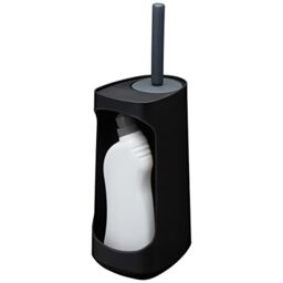 Tiger Tess, Toilet brush holder with storage capacity, freestanding and Swoop® brush flexible, Black/Anthracite, 187x145x454mm