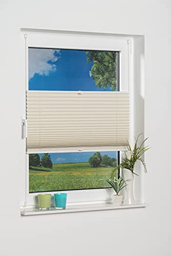 K-home Pleated Blackout Blind, Polyester, Cream, 40 x 130 (W x L)