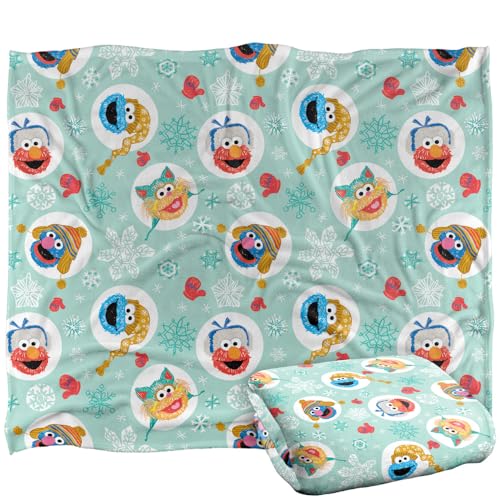 Sesame Street Festive Heads Pattern Silky Touch Super Soft Throw Blanket 152 X 127 Cm