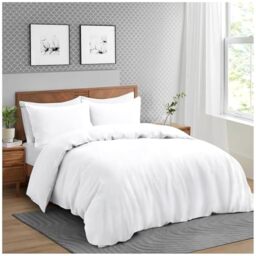 GC GAVENO CAVAILIA Microfiber Duvet Covers King Size Bedding Sets - Plain Dyed Quilt Cover Set (230x220 cm) with Pillowcases - Breathable - Anti Allergic Bedding - White