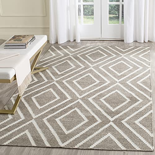 Safavieh Tribal Inspired Indoor Flatweave Rectangle Area Rug, Kilim Collection, KLM516, in Taupe / Ivory, 152 X 244 cm for Living Room, Bedroom or Any Indoor Space