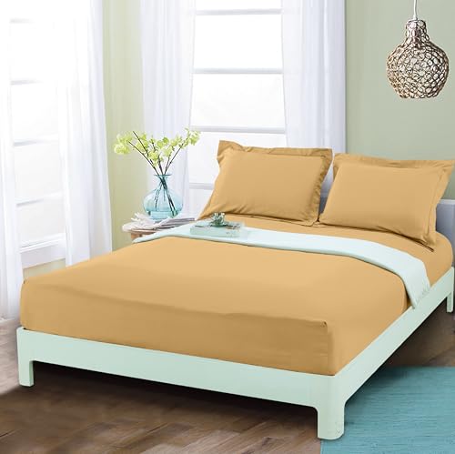 Mocassi Full Fitted Sheet - Deep Pocket Cooling Sheets up to 16 inch - Hotel Luxury 1800 Premier - Softest Sheets - Wrinkle Resistant - 1 Single Bottom Fitted Sheet, Full, Gold