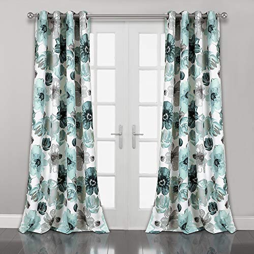 Lush Decor Leah Room Darkening Window Curtain Panels Blue 52X108 Set