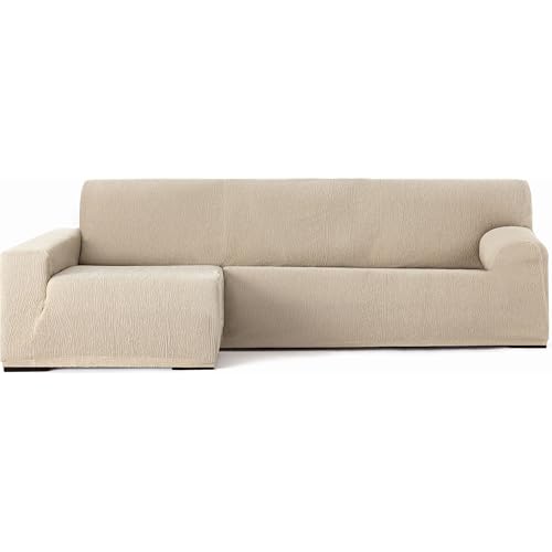 ECOMMERC3 Chaiselong Universal and Versatile Long Left Arm Sofa Cover ??? Chaiselong Sofa Cover Ecru Protector Easy to Install for Back, Seat and Arms