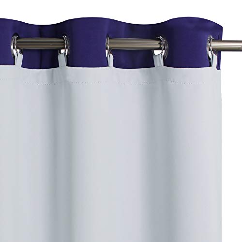 "KGORGE Blackout Curtain Liners - Sun Light/Heat Blocking Liner Drapes, Blackout Lined for L 84"" Drapes Hang with Rings/Tab (1 Pair, 50"" Wide by 80"" Length, Grayish White, Free Rings Included)"