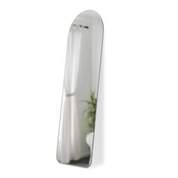 Umbra Hubba Arched Floor Length Mirror with Metallic Frame, Leaning or Wall-Mount, Modern Style for Bedroom, Bathroom, Entryway and More, 62 x 20-Inch, Titanium