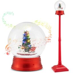 SPOTRAVEL 153cm Musical Christmas Street Lamp, Xmas Lamp Post