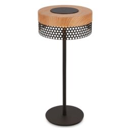 BRILONER - Rechargeable LED Table Lamp IP44 with Touch, Dimmable, Replaceable Battery, LED Light, Battery Table Lamp, Bedside Lamp, Cordless, Outdoor, 16X35 cm, Black-Wood