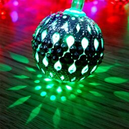 Shatchi 4.3M Battery Operated Silver Moroccan 20 Balls LED Multi Colour Christmas Fairy Lights Home Decor Party Decorations