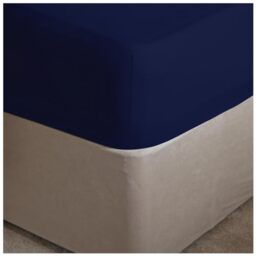 GC GAVENO CAVAILIA Easy Care Percale Extra Deep Fitted, Luxury Soft & Cosy Non Iron Thick Polycotton Bed Sheets, Navy, Double