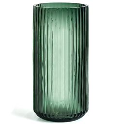 "Muyan 7.5"" Flower Vase for Decor Ribbed Glass Vase Modern for Centerpieces Desktop Home Office Dining Living Room Wedding (Green)"