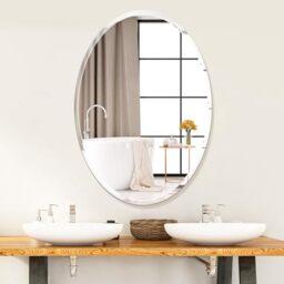 "24"" x36""Inch Bathroom Oval Mirror for Over Sink,Beveled Edge Frameless Oval Wall Mirror for Bathroom,Bedroom,Vanity,Entryway"