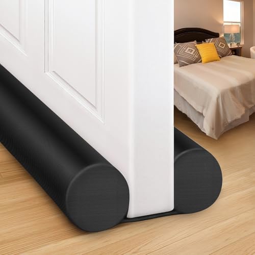 MAXTID 32 Inch Door Draft Blocker, Black Foam, Adjustable, Weather Stripping, Under Door Draft Stopper