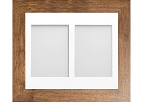 Frame Company Watson Rustic Multi-Aperture Photo Frame with Mount, 12x10 for 7x5 (x2) * Choice of Frame Colour and Mount Design* NEW