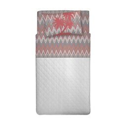 PENSIERI DELICATI One and a Half Bed Set 100% Cotton, Bed Sheet Set 120x200 Including Bottom Sheet, Top and 1 Pillowcase, Made in Italy, Coral Palm Pattern