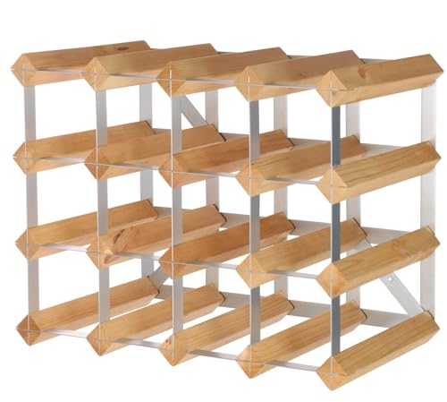 Wine Rack - 16 Bottle Assembled Wine Rack Light Oak WRKC016 Barprofessional Wine Rack 16 Bottles, Multicolor Y