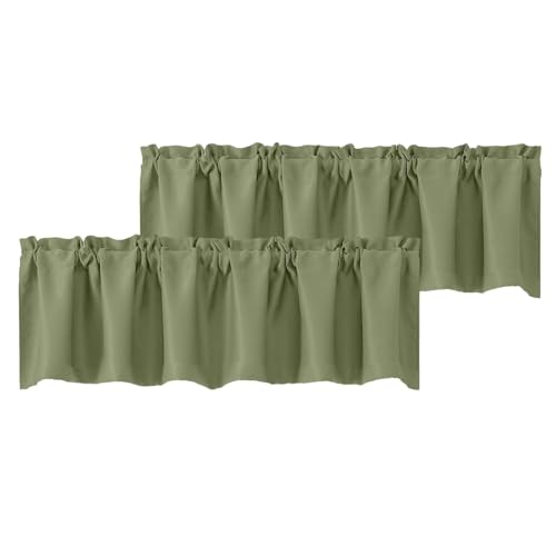 Chyhomenyc Room Darkening Valances Sage Green 2x60Wx14L