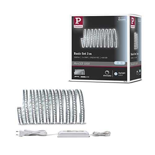 Paulmann 705.89 Function MaxLED 1000 Basic Set 3m Daylight White 34W 230/24V 60VA Silver 70589 LED Lighting Strip Light Strip Light Tube