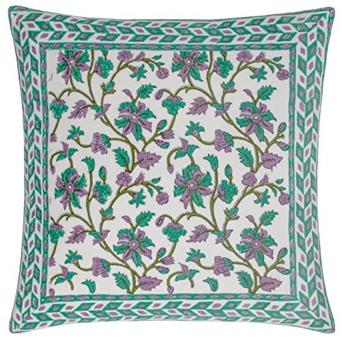Paoletti Mentera Polyester Filled Cushion,Oasis Green/Lilac,50 x 50cm