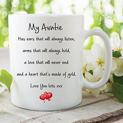 Auntie Mug Love You Lots Heart of Gold Birthday Gift Christmas Cup WSDMUG586