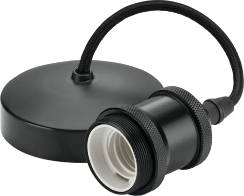 "Knightsbridge 6"" E27 Vintage Pendant Set - Anthracite (8271AT), 150mm"