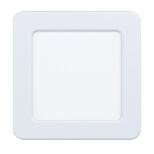 EGLO Fueva 5 LED Recessed Spotlight L x W 11.7 cm Steel and Plastic Surface White Recessed Spot Flat Low Depth 26 mm Warm White