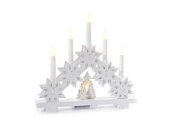 Heitmann Deco Wooden LED Light Arch, Mood Lighting Candle Arch, Illuminated Christmas Decoration, White, for Indoor Use