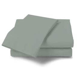 GC GAVENO CAVAILIA Non Iron Plain Dyed Percale Flat, Soft Polycotton Sheets, 180 Thread Count Easy Care Bedding, Duck Egg, Single