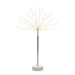 Konstsmide Christmas Lights Firework Table Decoration Christmas Ornament Decoration with White Base/Battery Operated: 3xAA (Excl.)/Silver Wire/Amber White Diodes