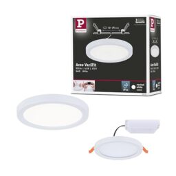 Paulmann 93035 Areo VariFit LED Panel recessed luminaire IP44 Neutral White 118mm Round incl. 1x6.5W White Ceiling lamp Plastic 4000K