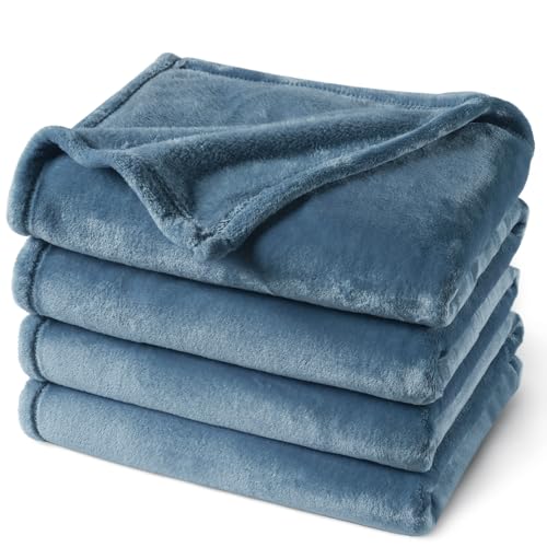 "PHF No Shed No Pilling Fleece Blanket Twin Size -Ultra Soft Lightweight & Cozy Bed Blanket, Plush Anti-Stati Microfiber, Room Home Decor Gifts for Women and Men, 1 Piece, 66"" x 90"", Captain's Blue"