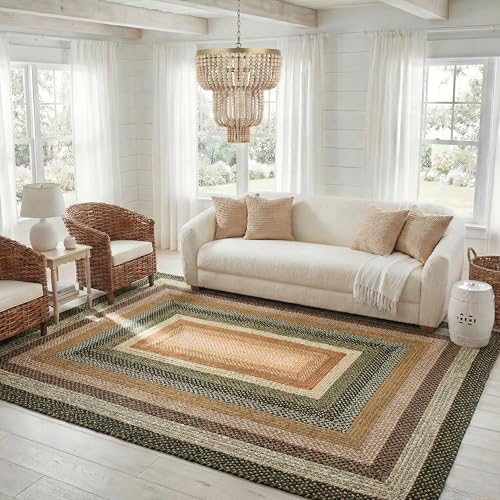 Safavieh Contemporary Rug Living Room, Dining Room, Bedroom - Machine Washable and Reversable - Braided Collection, Short Pile, in Multi Colored, 240 X 300 cm