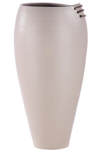 GILDE Coimbra Ceramic Grey Conical Vase Large 82 cm High 34 cm Diameter Decoration Home Accessory Flower Vase Interior Decoration