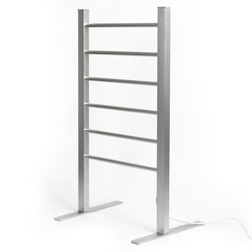 STATUS 100W 6 Bar Aluminium Heated Towel Rail, Silver