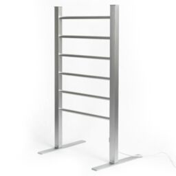 STATUS 100W 6 Bar Aluminium Heated Towel Rail, Silver