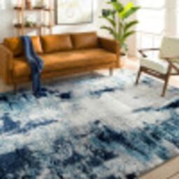 Livabliss Helsinki Abstract - Runner s Living Room 60x90 cm, Hallway, Dining Room Area - Modern Marble Large, Soft Luxurious Easy Care Medium Pile, Blue, Charcoal, White, Grey