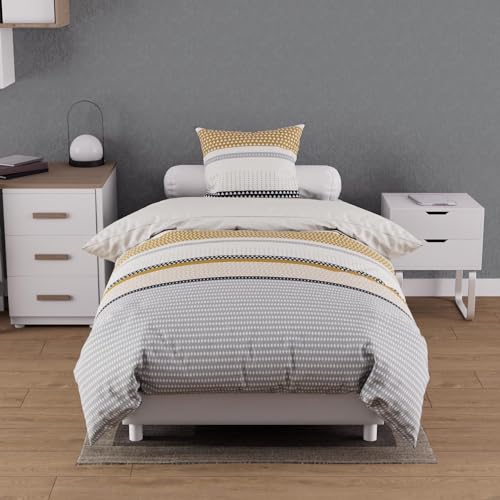 Soleil d'ocre, Thales Duvet Cover Set Cotton 57 Thread Count 140 x 200 cm Mustard