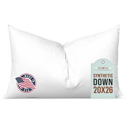 Pillowflex Synthetic Down Pillow Inserts For Shams Aka Faux/Alternative 50cm x 65cm (20 Inch By 26 Inch)