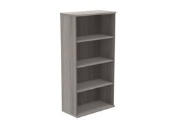 Office Hippo Heavy Duty 4 Tier Bookcase, Book Filing Cabinet, Storage Unit With Adjustable Shelf & Feet, Bookshelf Bookcase Suitable For Home Office & Workplace, Alaskan Grey Oak, 40D x 80W x 159.2Hcm